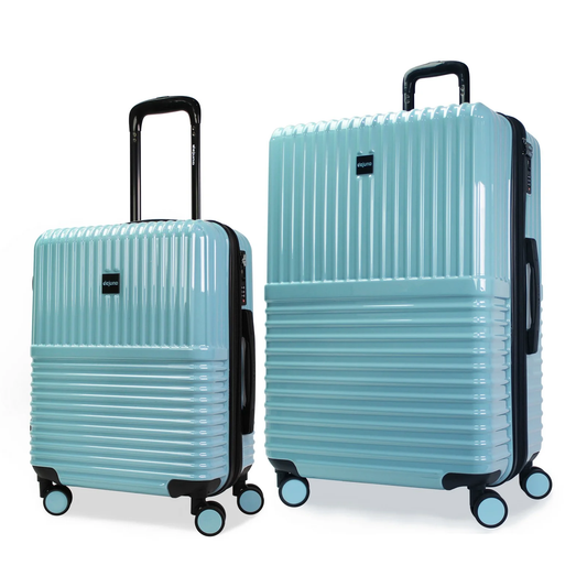 CalBags Dejuno Tonal 2-Piece Polycarbonate Lightweight Hardside Expandable Spinner Luggage Set with TSA Lock - Glacier (20 & 28)