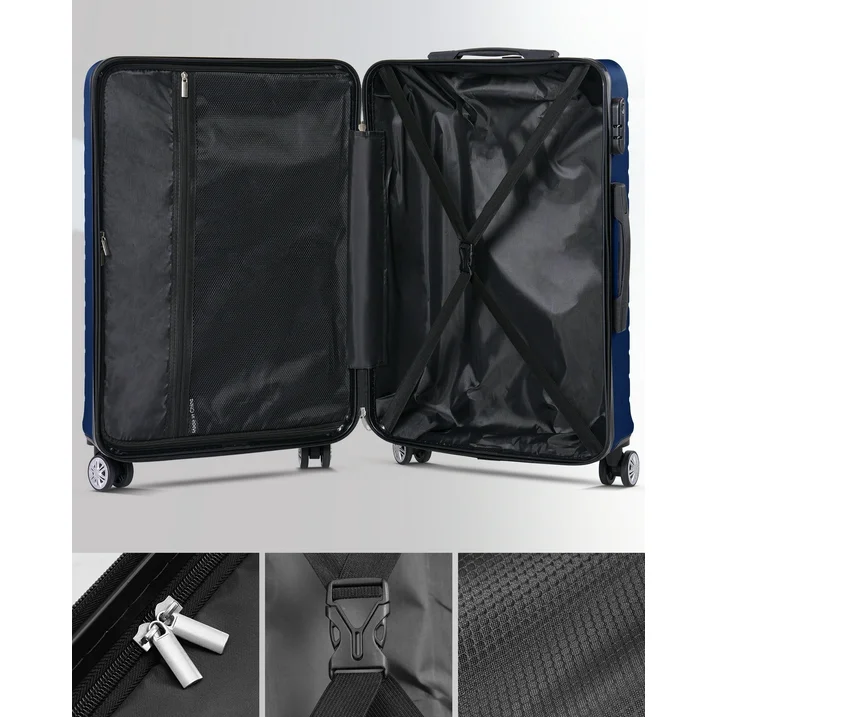 Gowill 3 Piece Luggage Sets Travel Suitcase Set with 7PCS Organizer Bags, Navy Blue